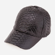Gorra Boss de Piel de Pitón Negra