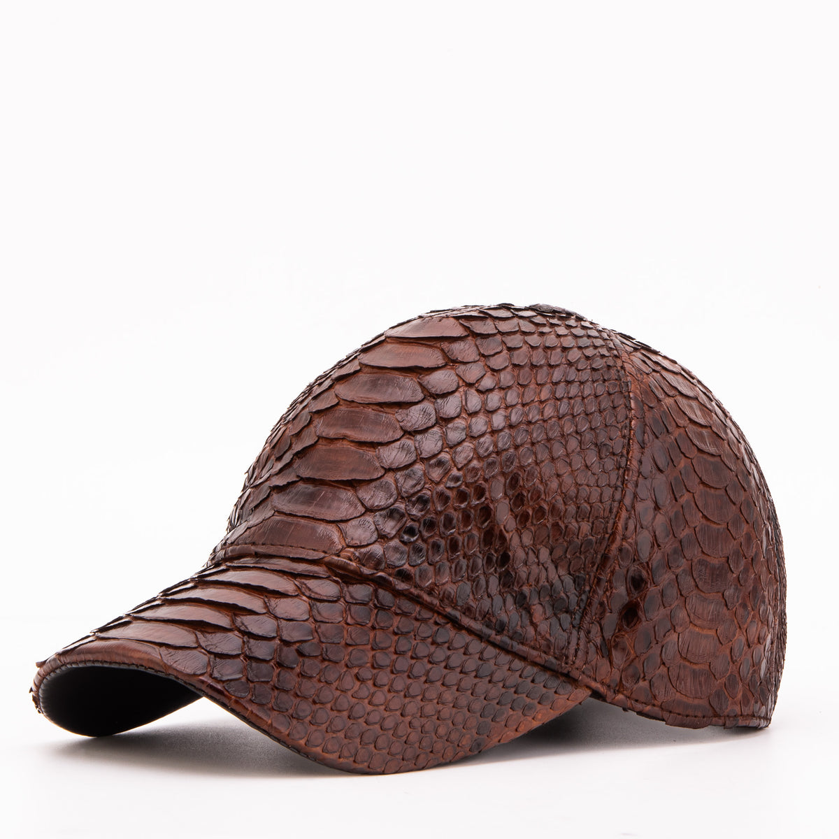 Boss Dark Brown Python Leather Cap - 7