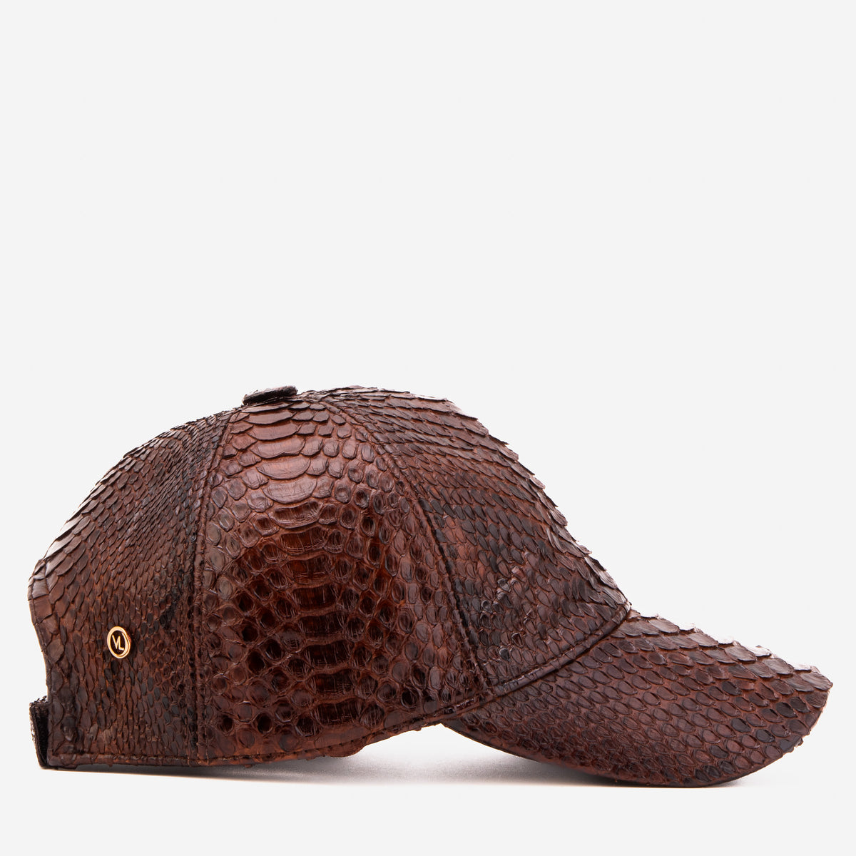Boss Dark Brown Python Leather Cap - 6