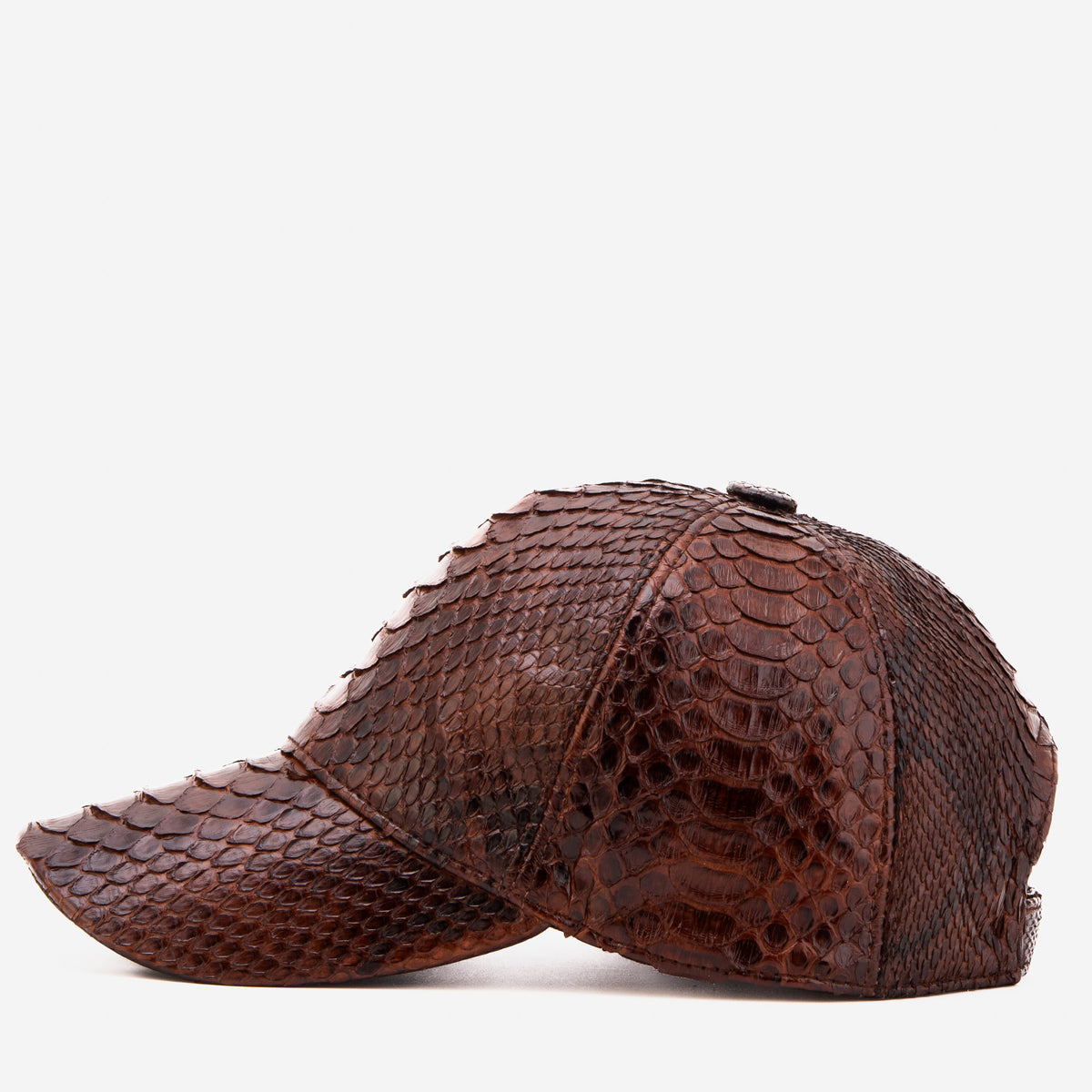 Boss Dark Brown Python Leather Cap - 8