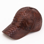 Boss Marrón Oscuro Gorra de Cuero de Pitón