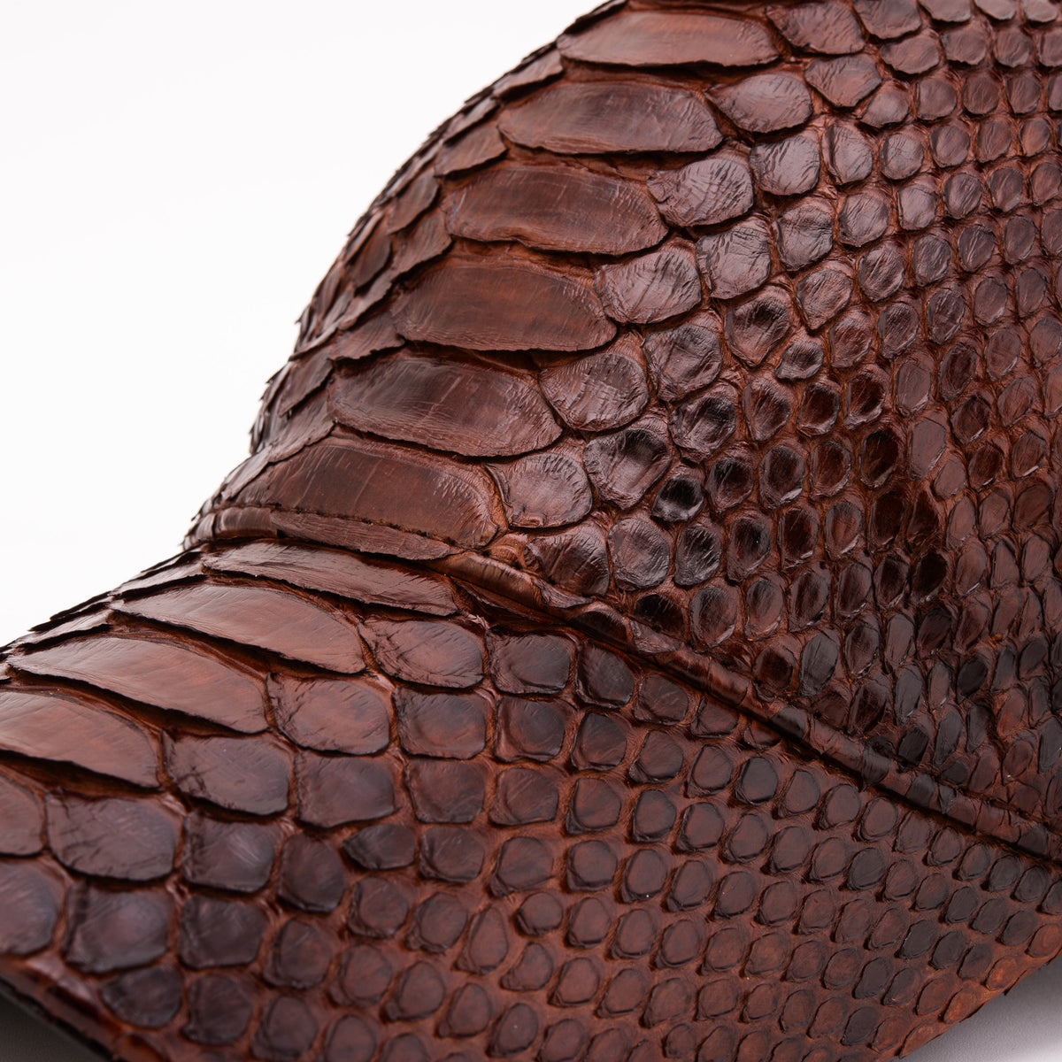 Boss Dark Brown Python Leather Cap - 2