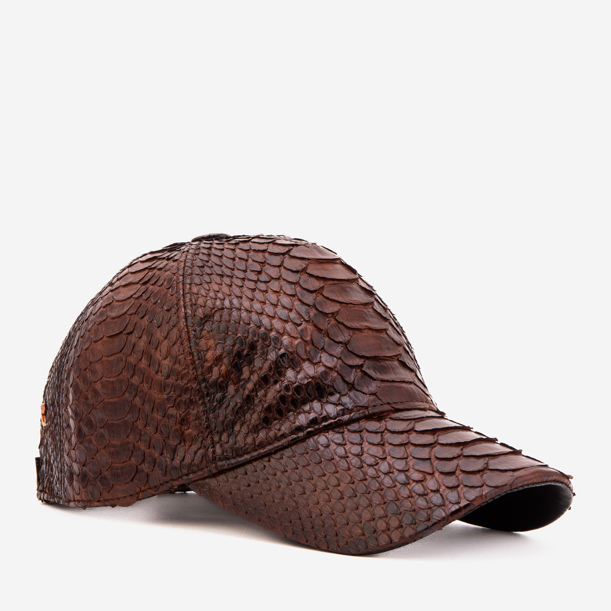 Boss Dark Brown Python Leather Cap - 9