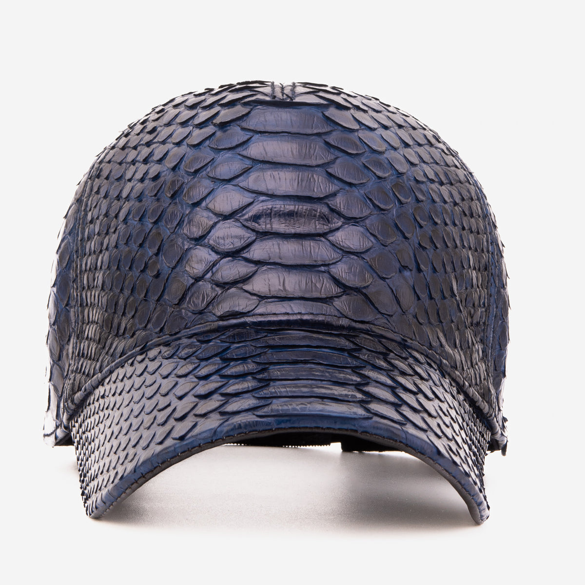 Boss Navy Blue Python Leather Cap - 2