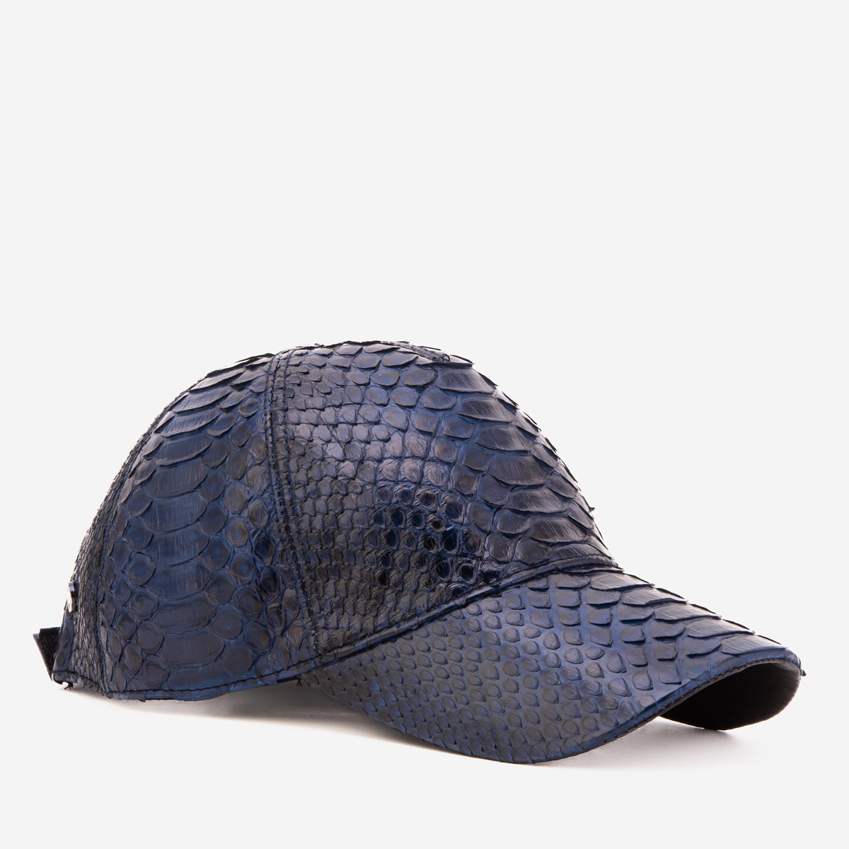 Boss Navy Blue Python Leather Cap - 7