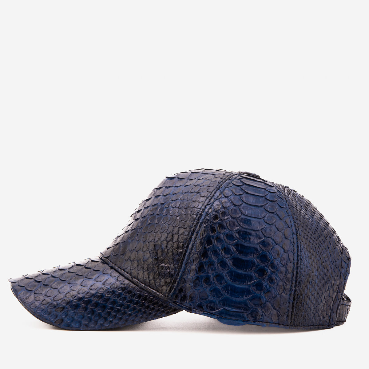 Boss Navy Blue Python Leather Cap - 8