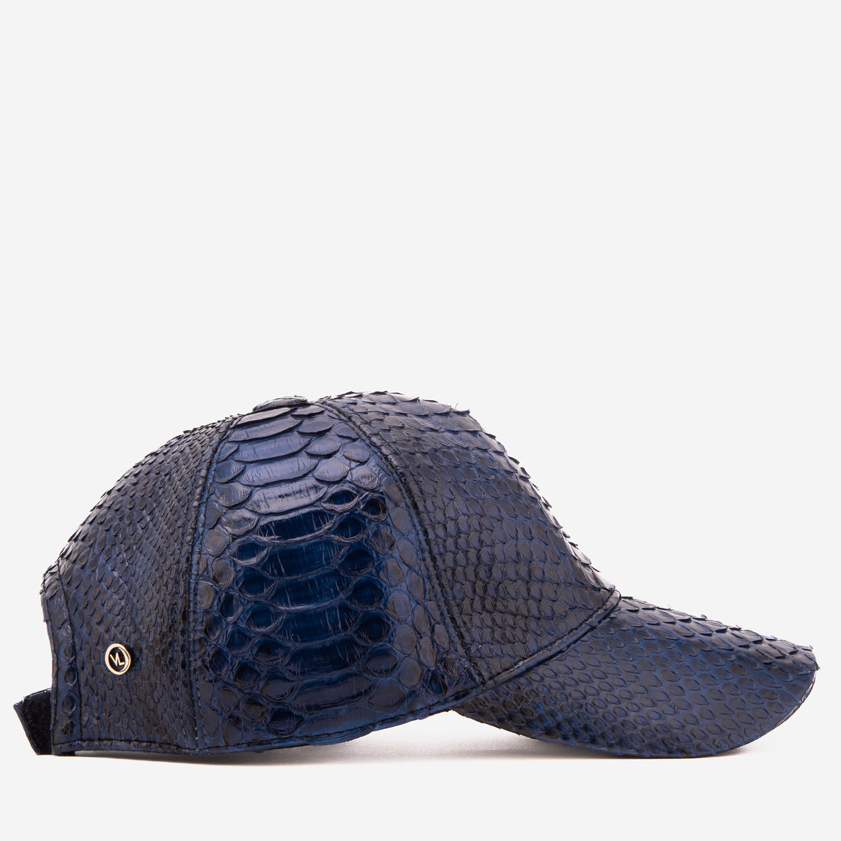 Boss Navy Blue Python Leather Cap - 6