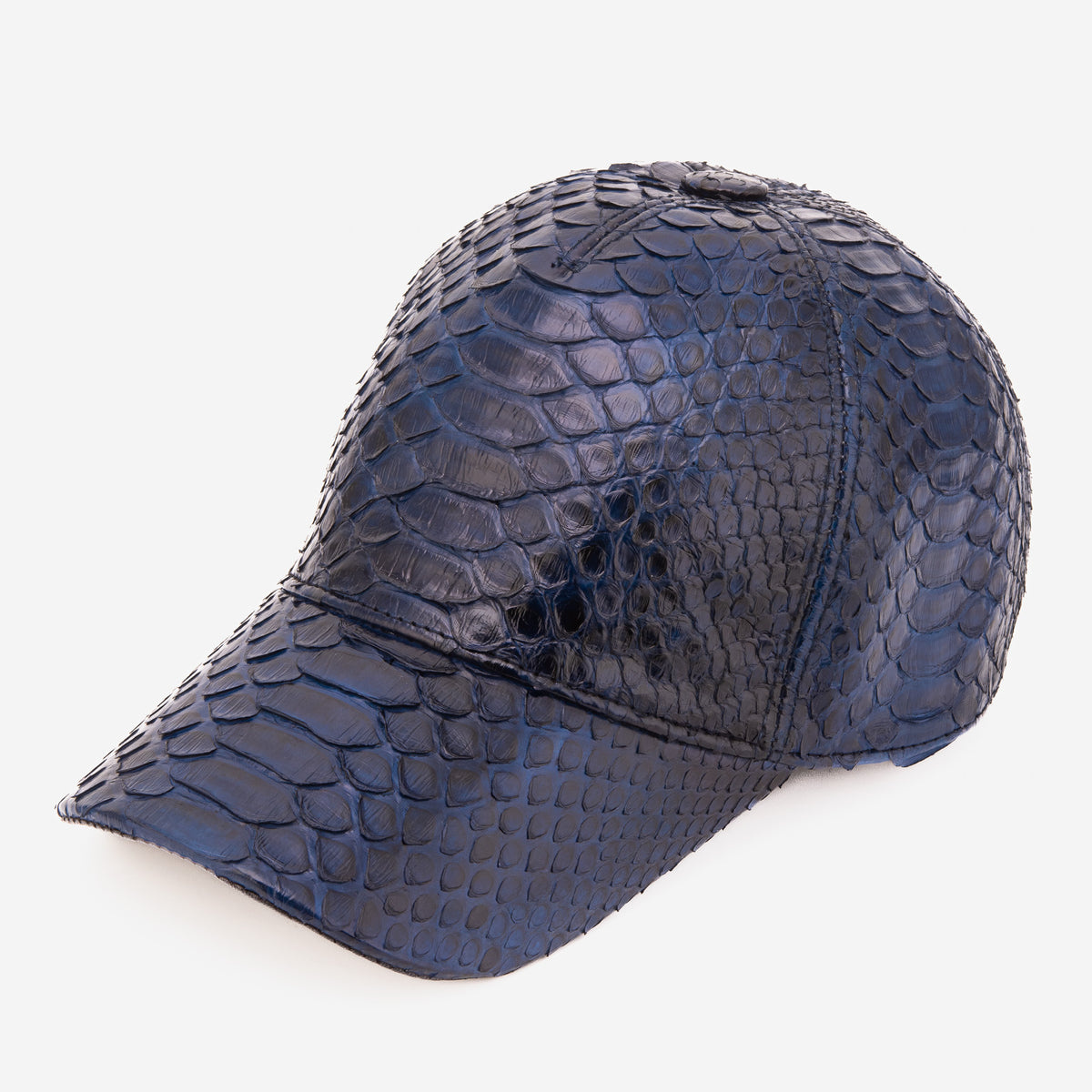 Boss Navy Blue Python Leather Cap - 1