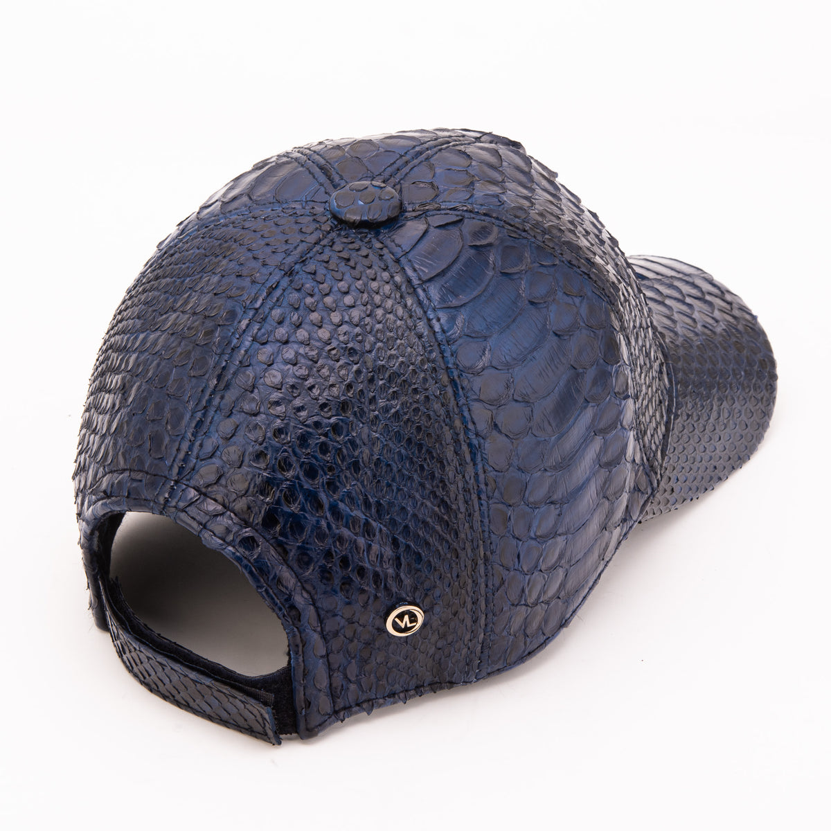 Boss Navy Blue Python Leather Cap - 9