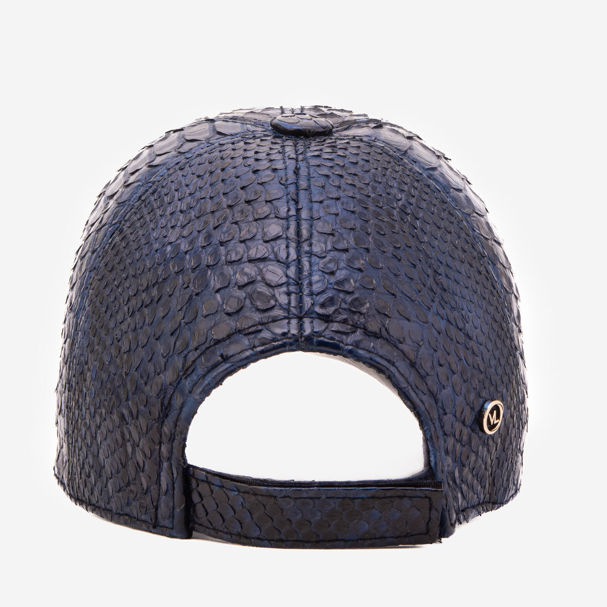 Boss Navy Blue Python Leather Cap - 4