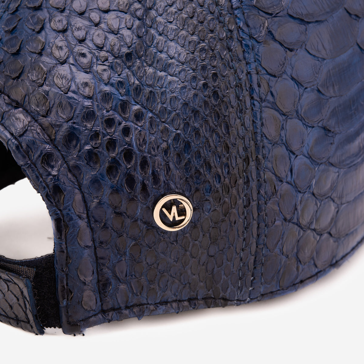 Boss Navy Blue Python Leather Cap - 5