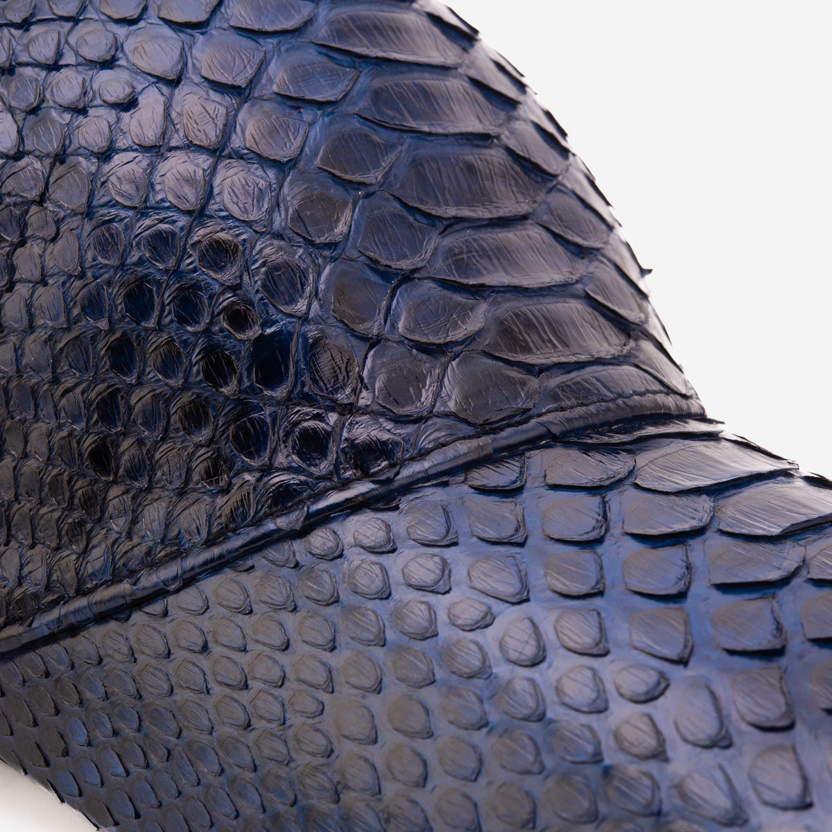 Boss Navy Blue Python Leather Cap - 3