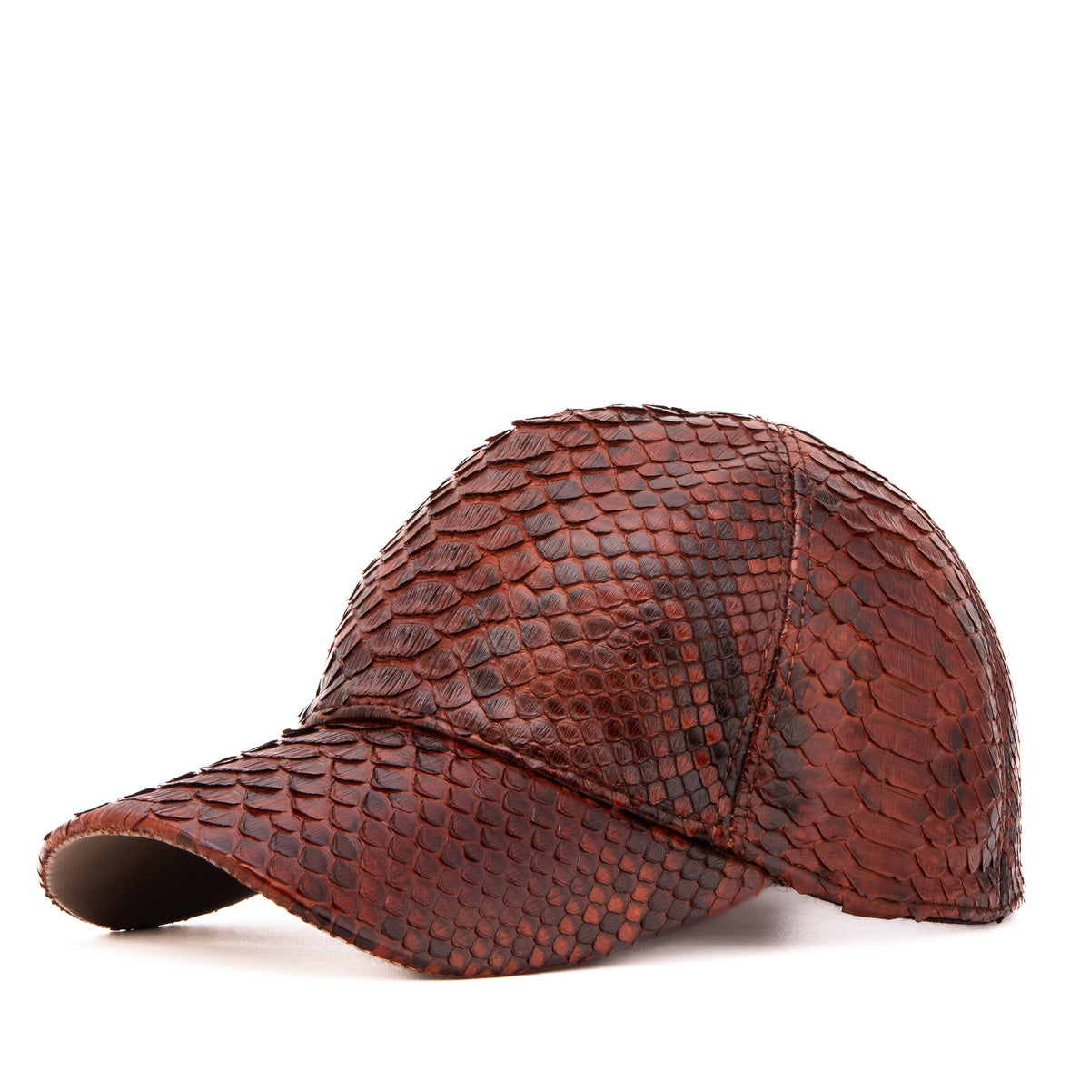 Boss Tan Python Leather Cap - 10