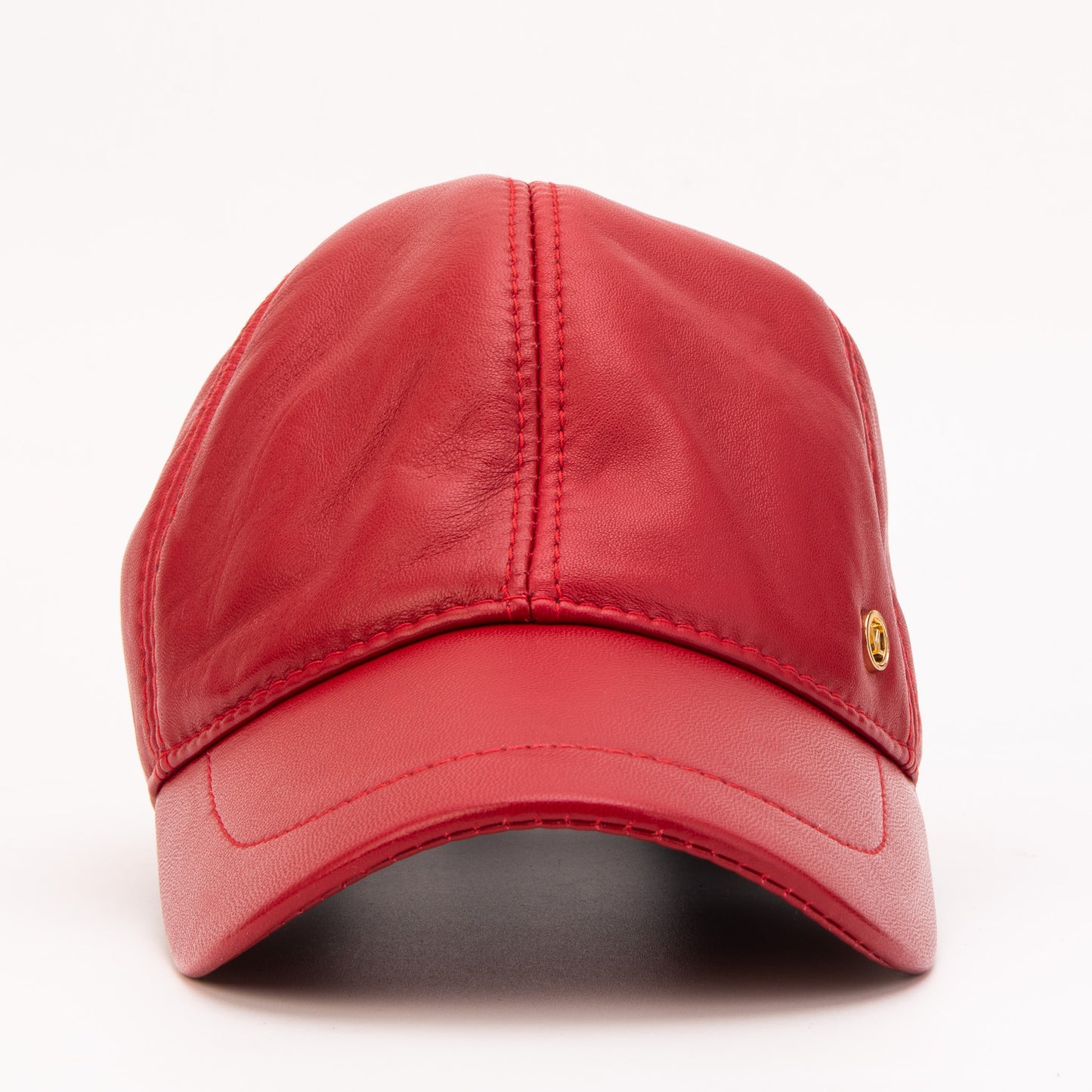 The Vercelli Red Genuine Lambskin Leather Men Cap