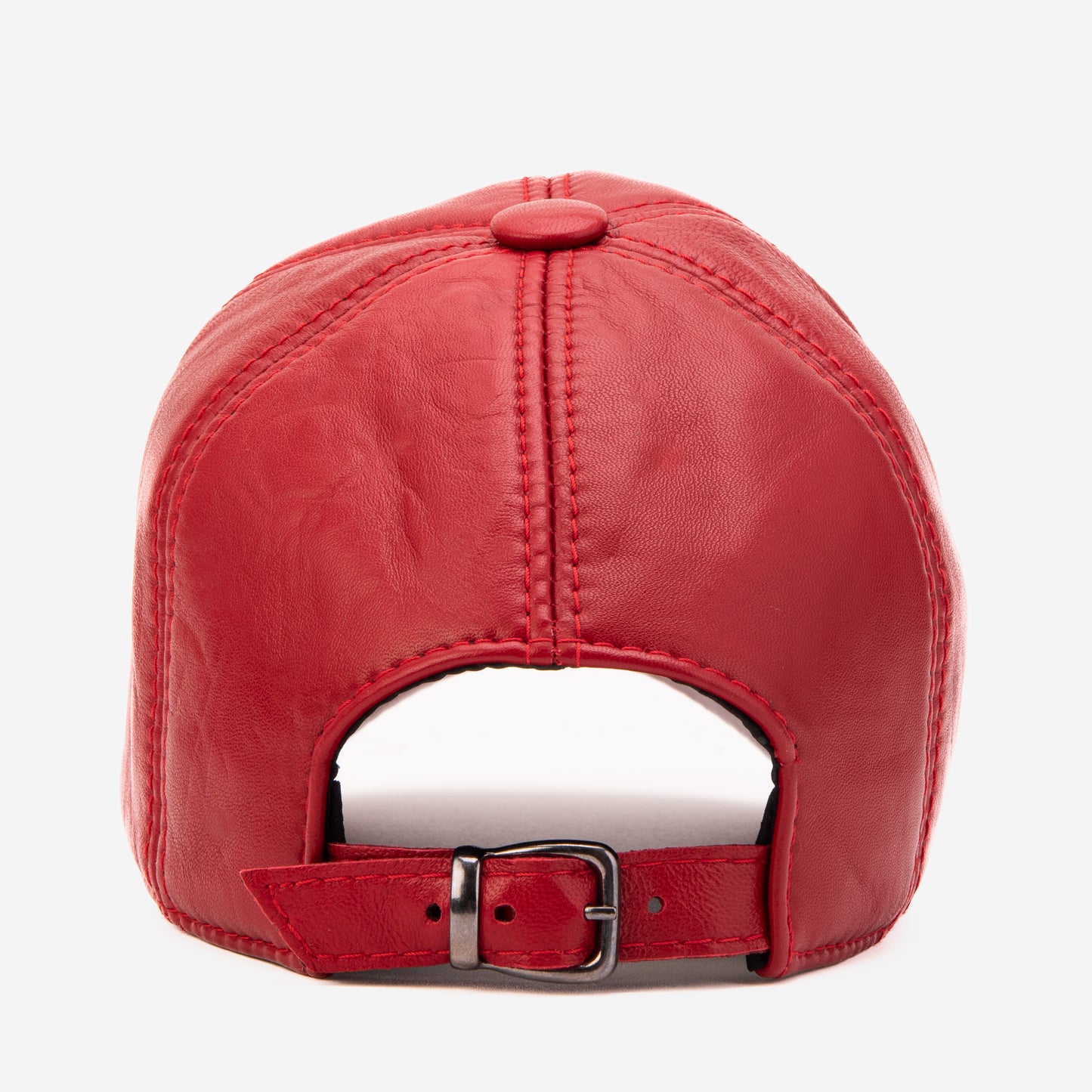 The Vercelli Red Genuine Lambskin Leather Men Cap