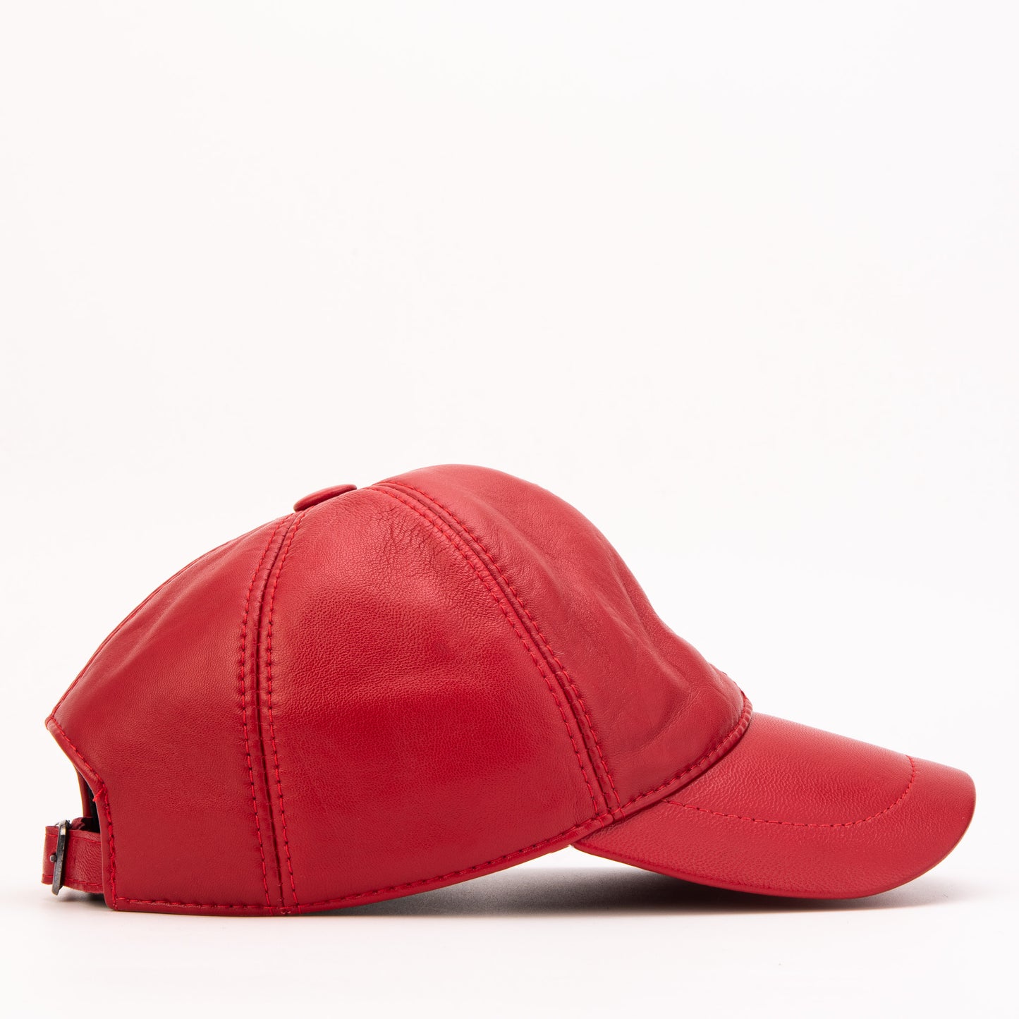 The Vercelli Red Genuine Lambskin Leather Men Cap