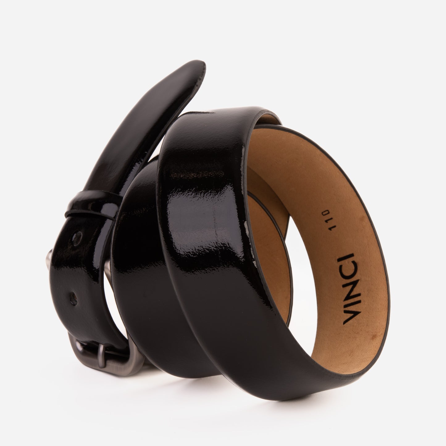 Cinturón de charol negro Dodoma 