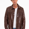 The Turro Brown Leather Men Jacket