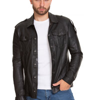 La chaqueta de cuero negra para hombre de Sabariego 