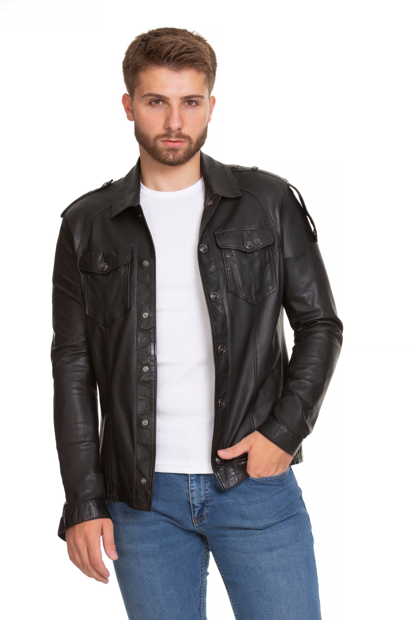 La chaqueta de cuero negra para hombre de Sabariego 