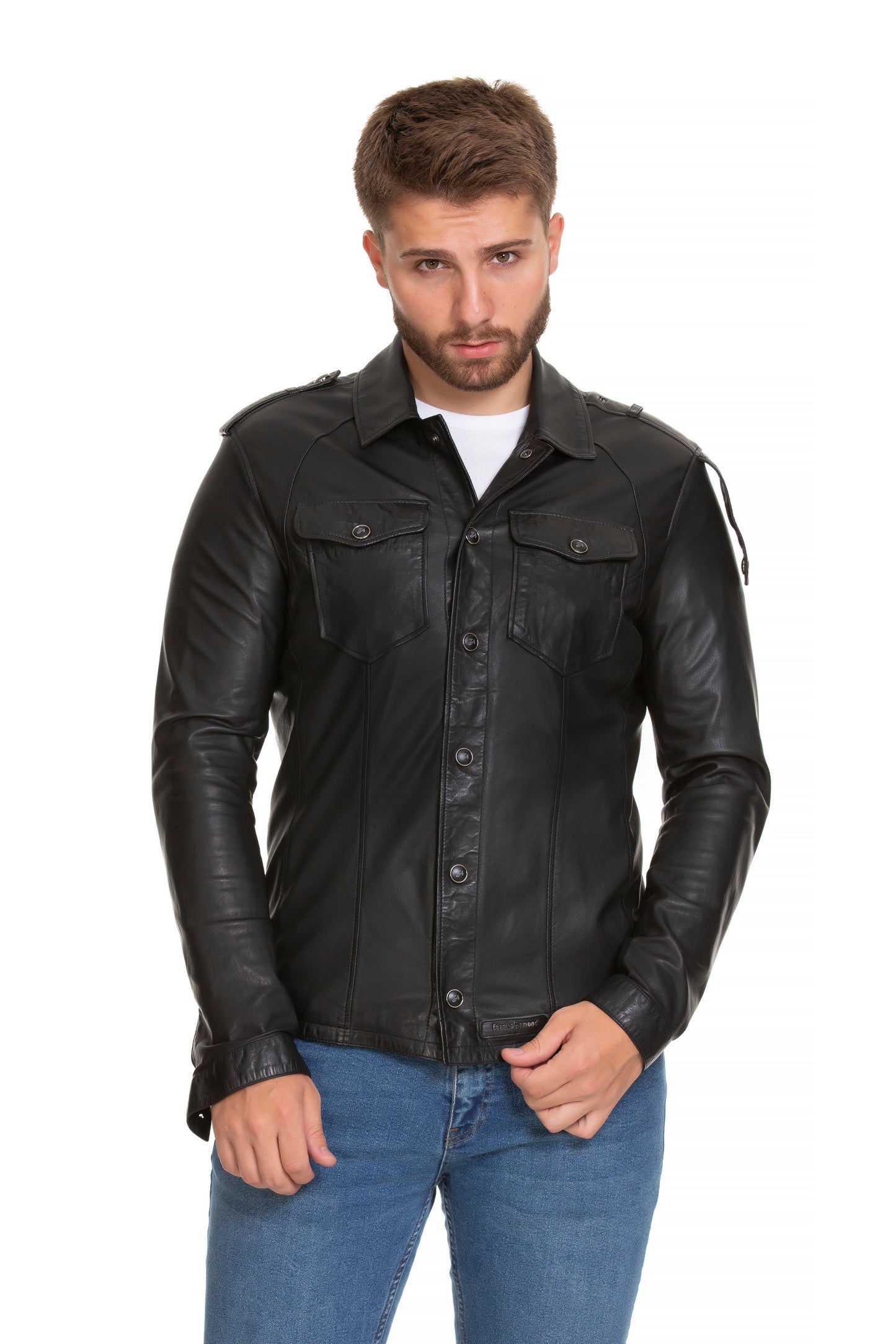 La chaqueta de cuero negra para hombre de Sabariego 
