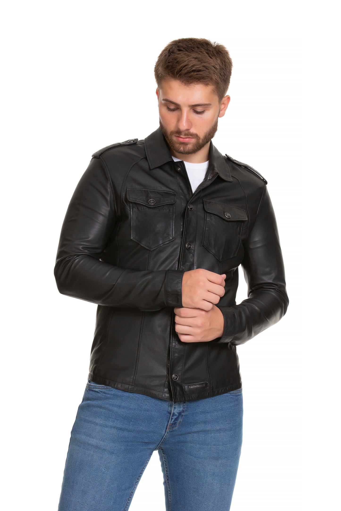 La chaqueta de cuero negra para hombre de Sabariego 