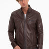 The Alamo Brown Leather Men Jacket