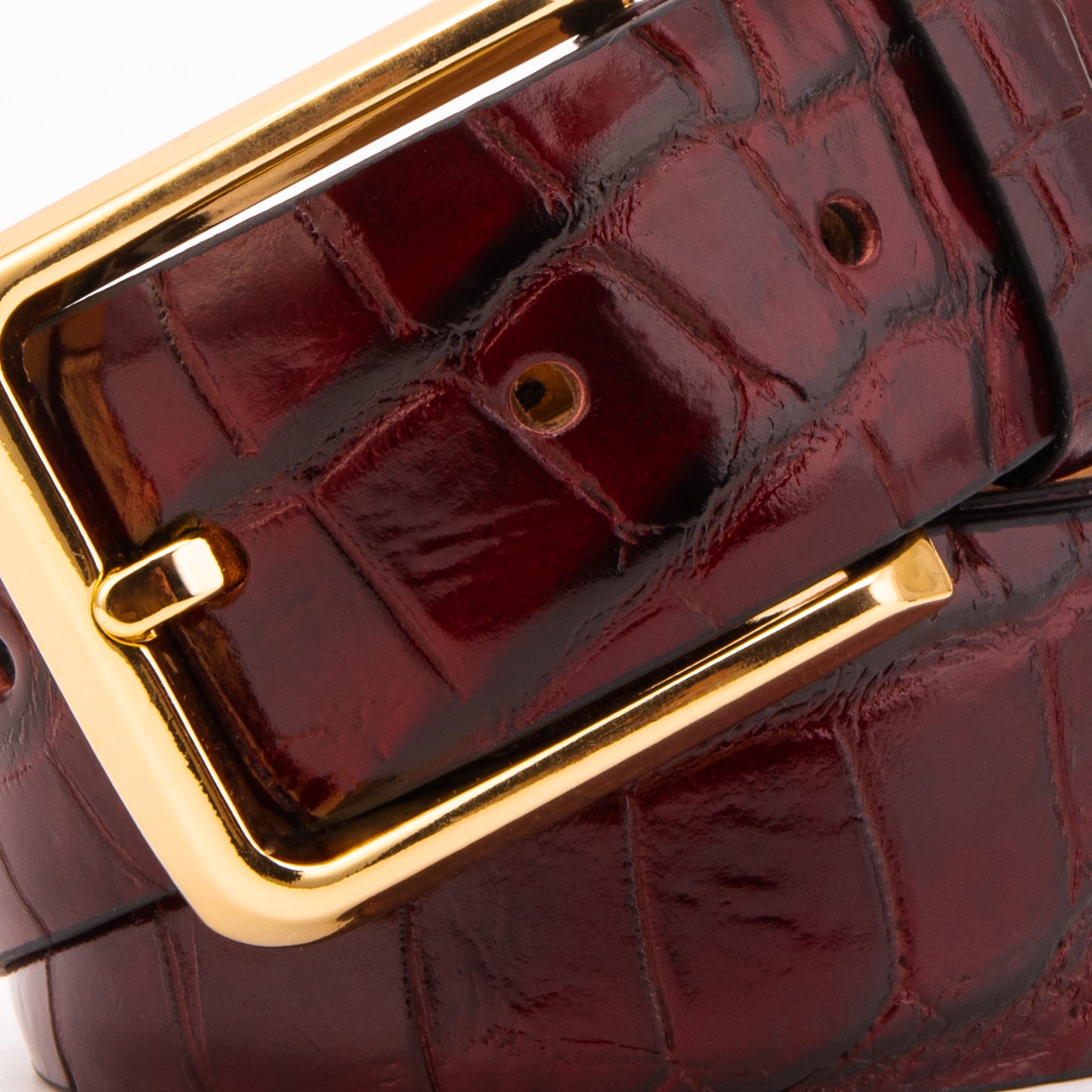 The Strat Burgundy Leather Belt