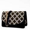 The Nampula Black Glitter Suede Leather Handbag