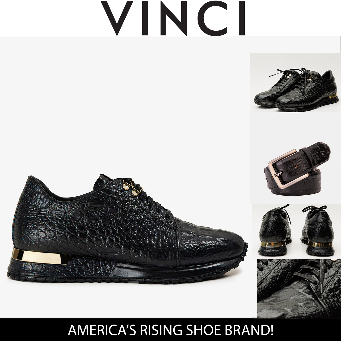 The Bomba Black Leather Men Sneaker