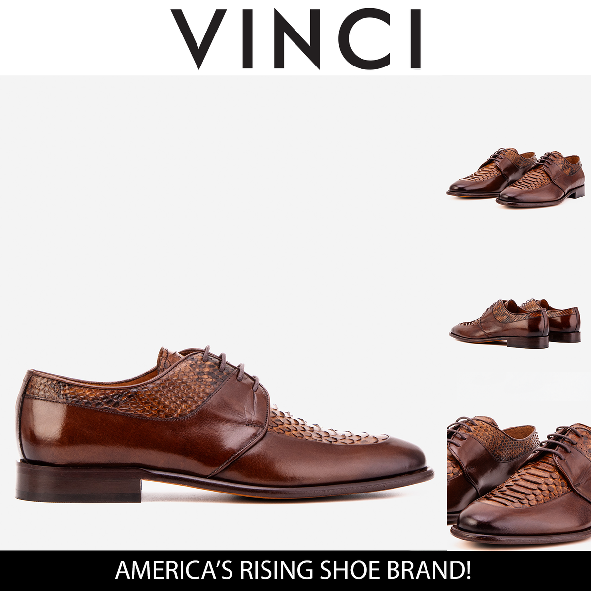 The Arven Tan Python Leather Men Shoe