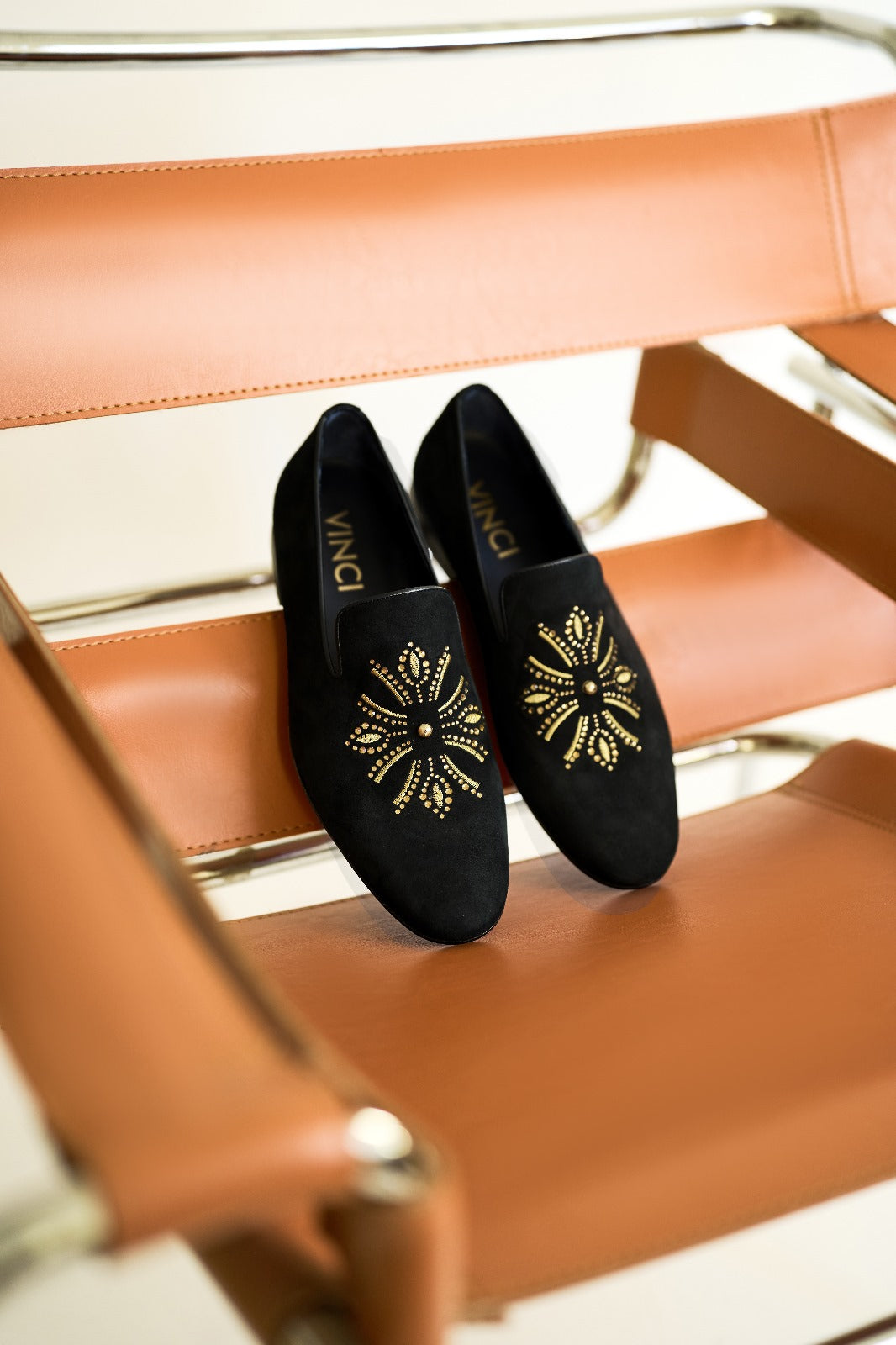 Mocasines sin cordones de ante negro Lazio Shoe para hombre
