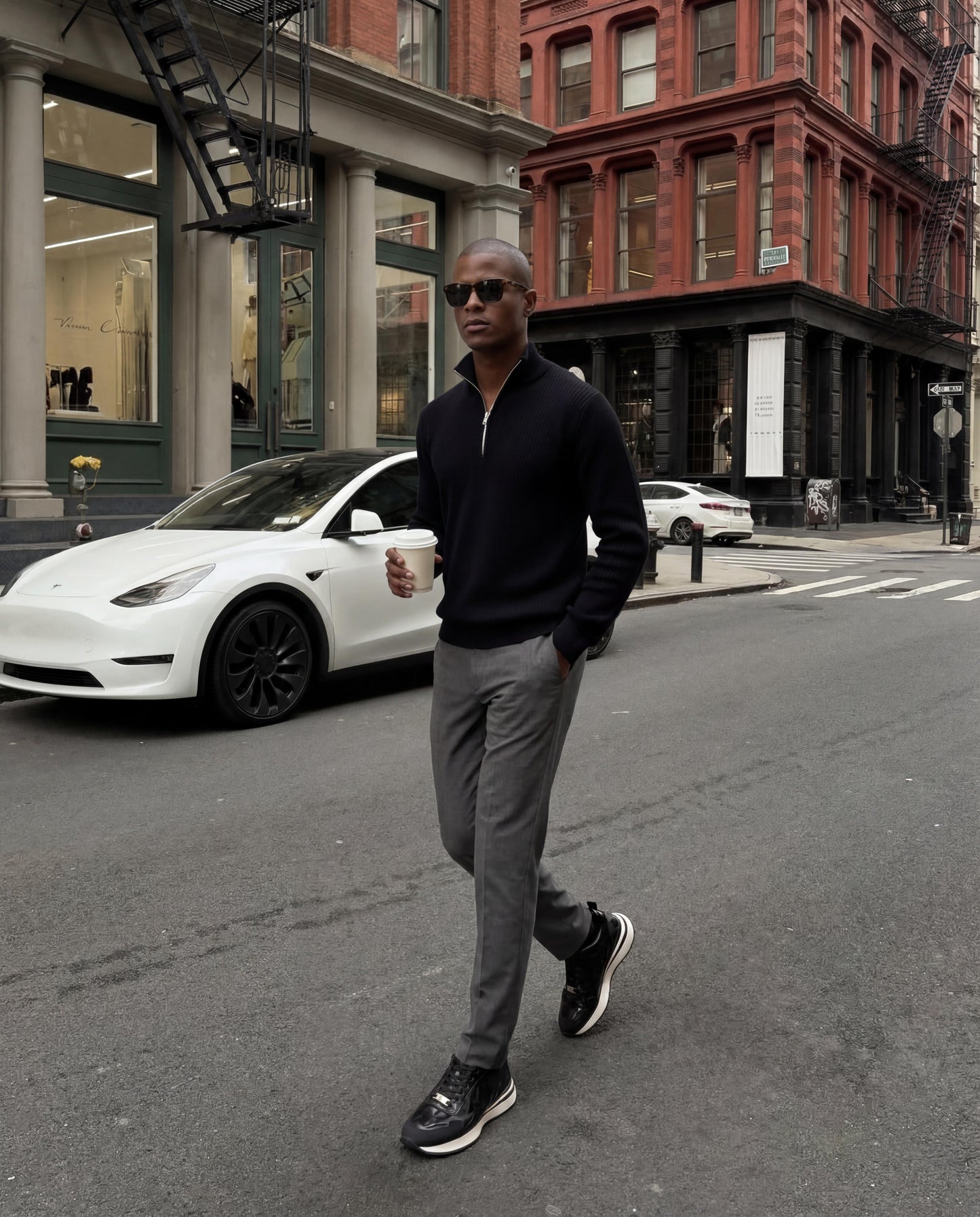The Veneto Black Leather Men Sneaker