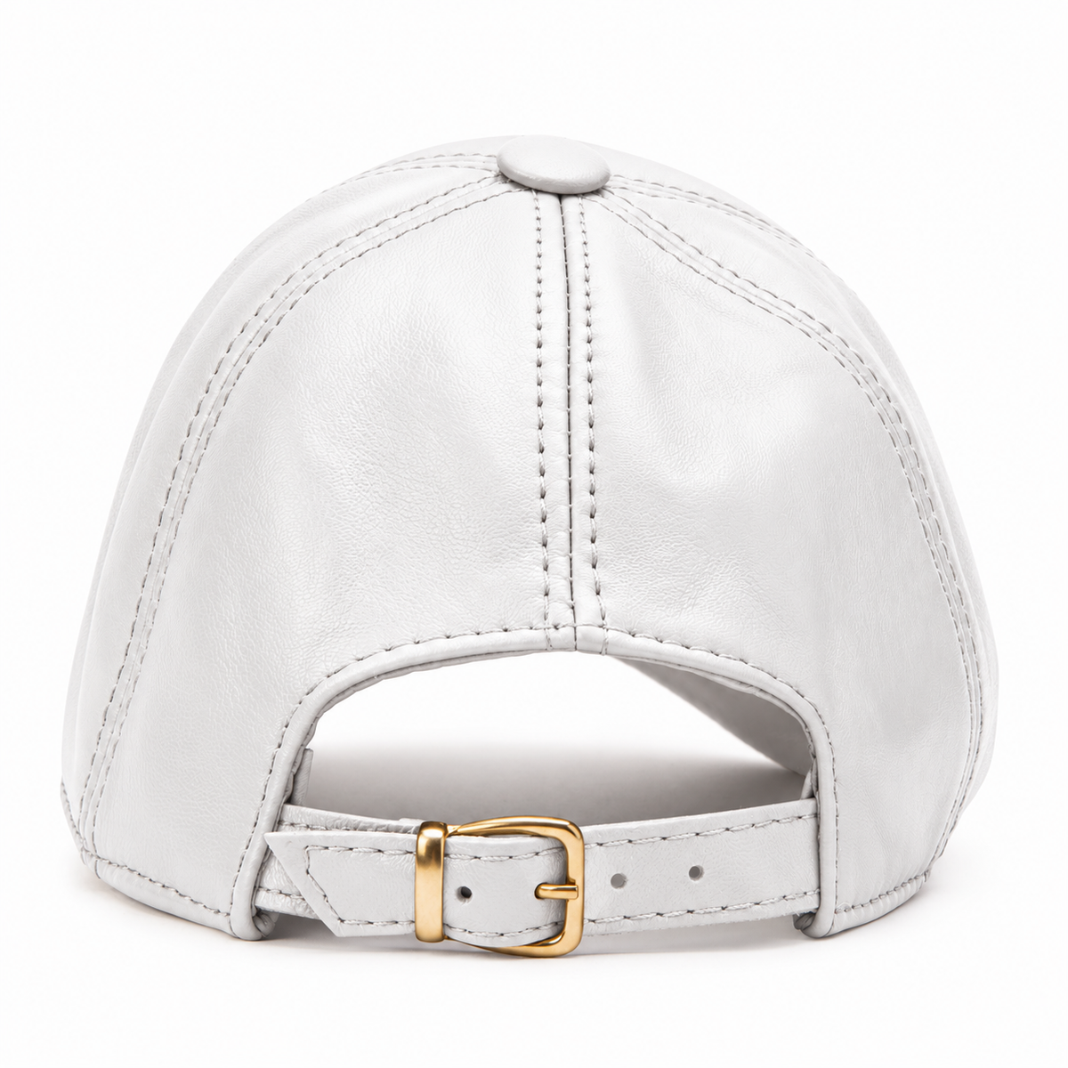 The Vercelli White Genuine Lambskin Leather Men Cap