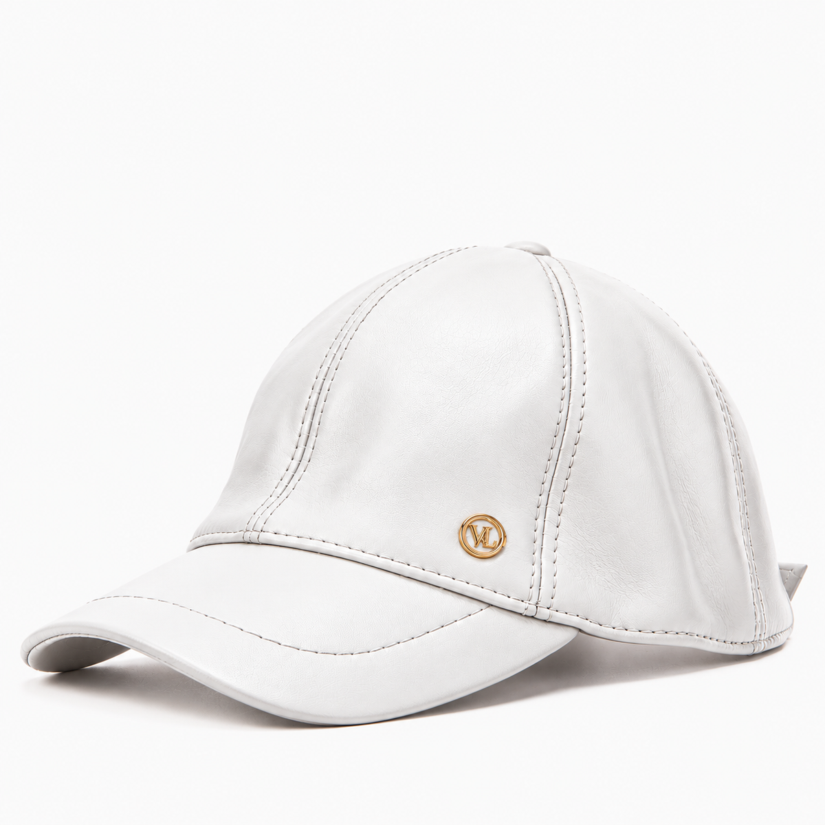 The Vercelli White Genuine Lambskin Leather Men Cap