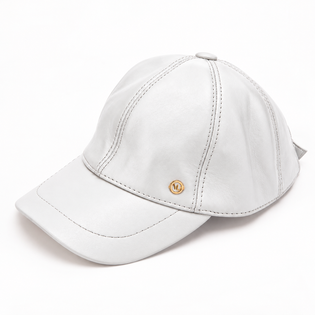 The Vercelli White Genuine Lambskin Leather Men Cap