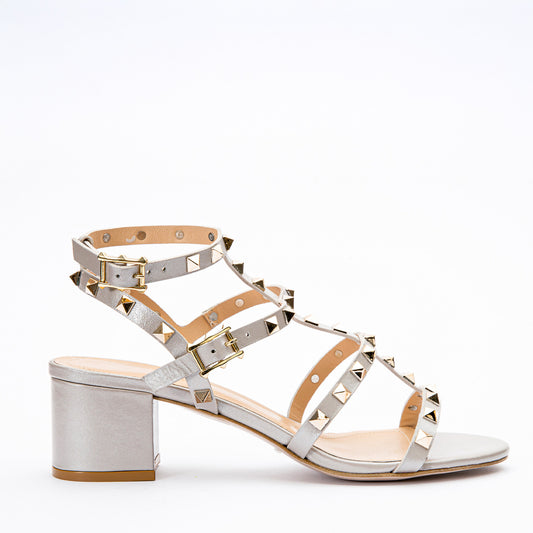 The Nejapa Beige Leather Multi Strap Women Sandal