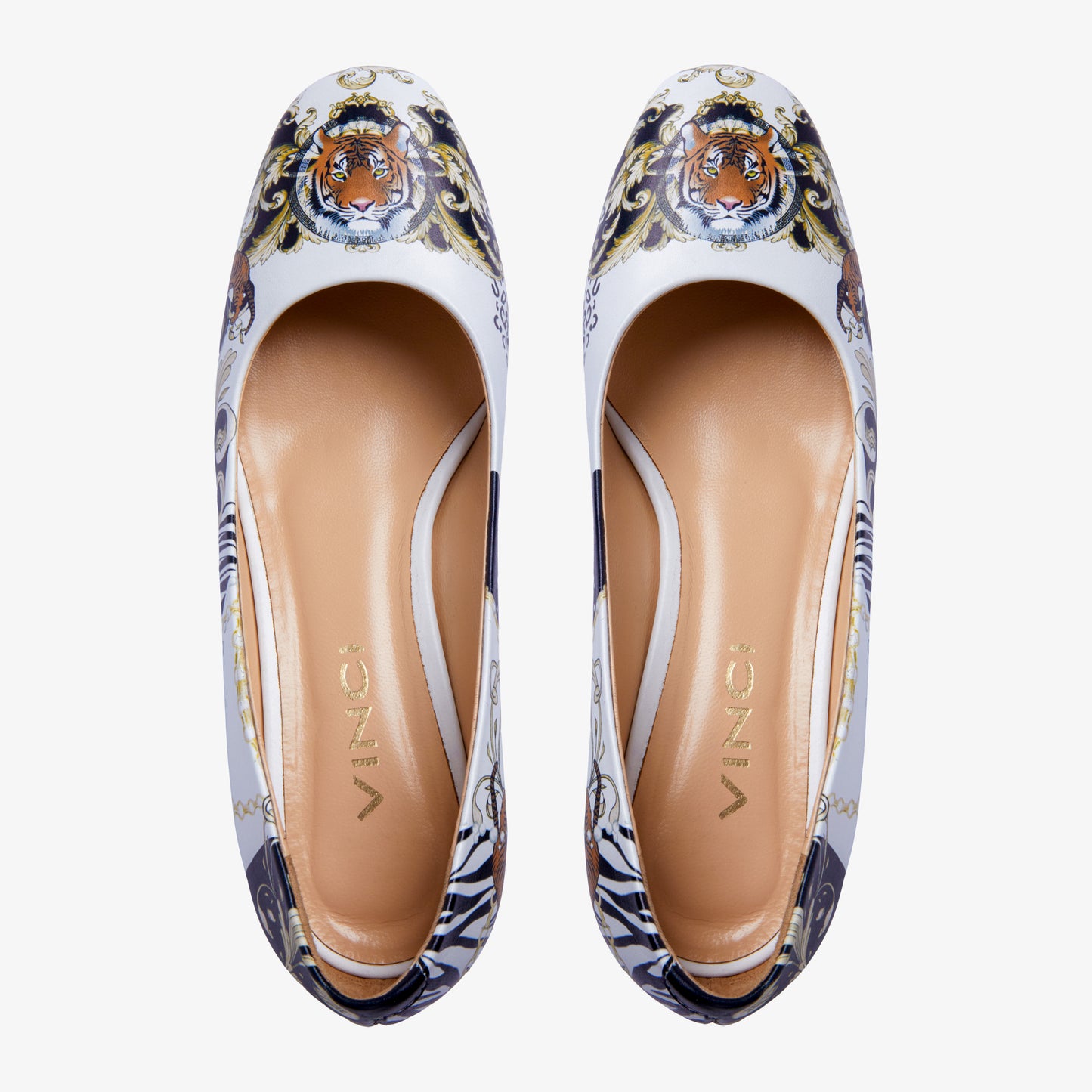 The Perugia White Leather Lower Heel Pump Women Shoe