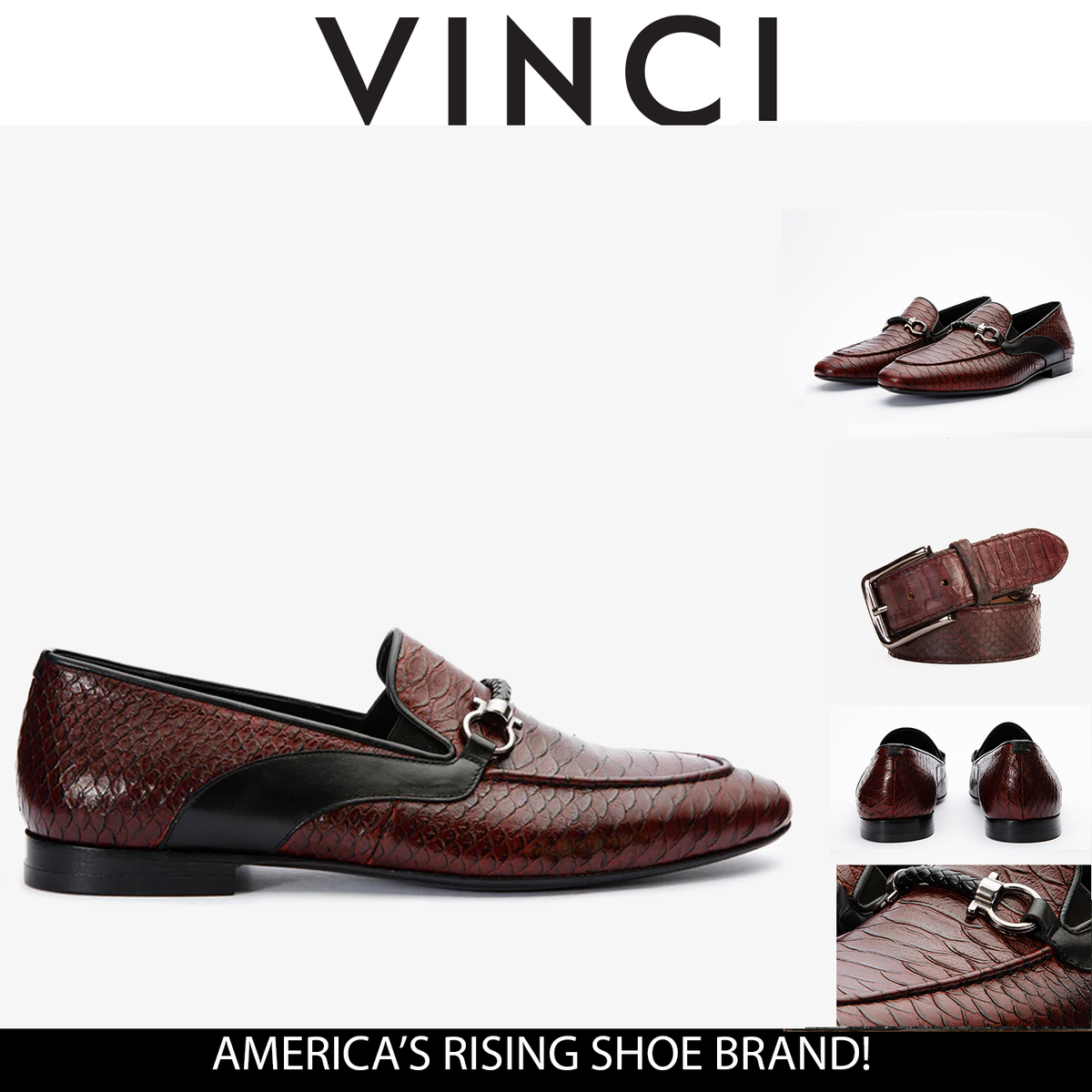 ¡Mocasín Milano burdeos con herraje para hombre — venta final!