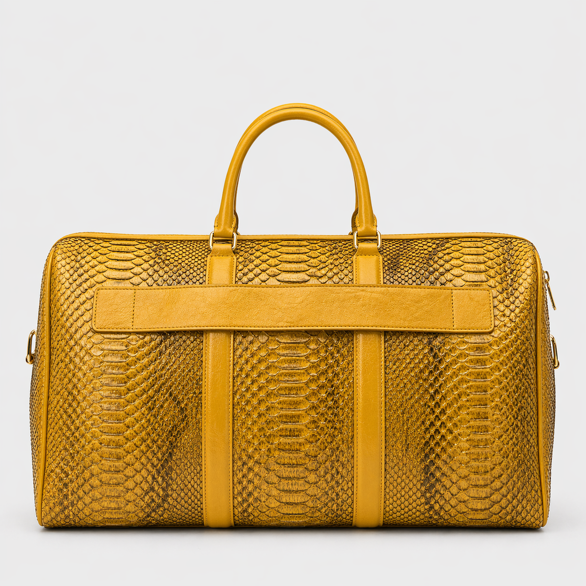 Velar Bolso Weekender de Cuero de Pitón Pintado a Mano Amarillo