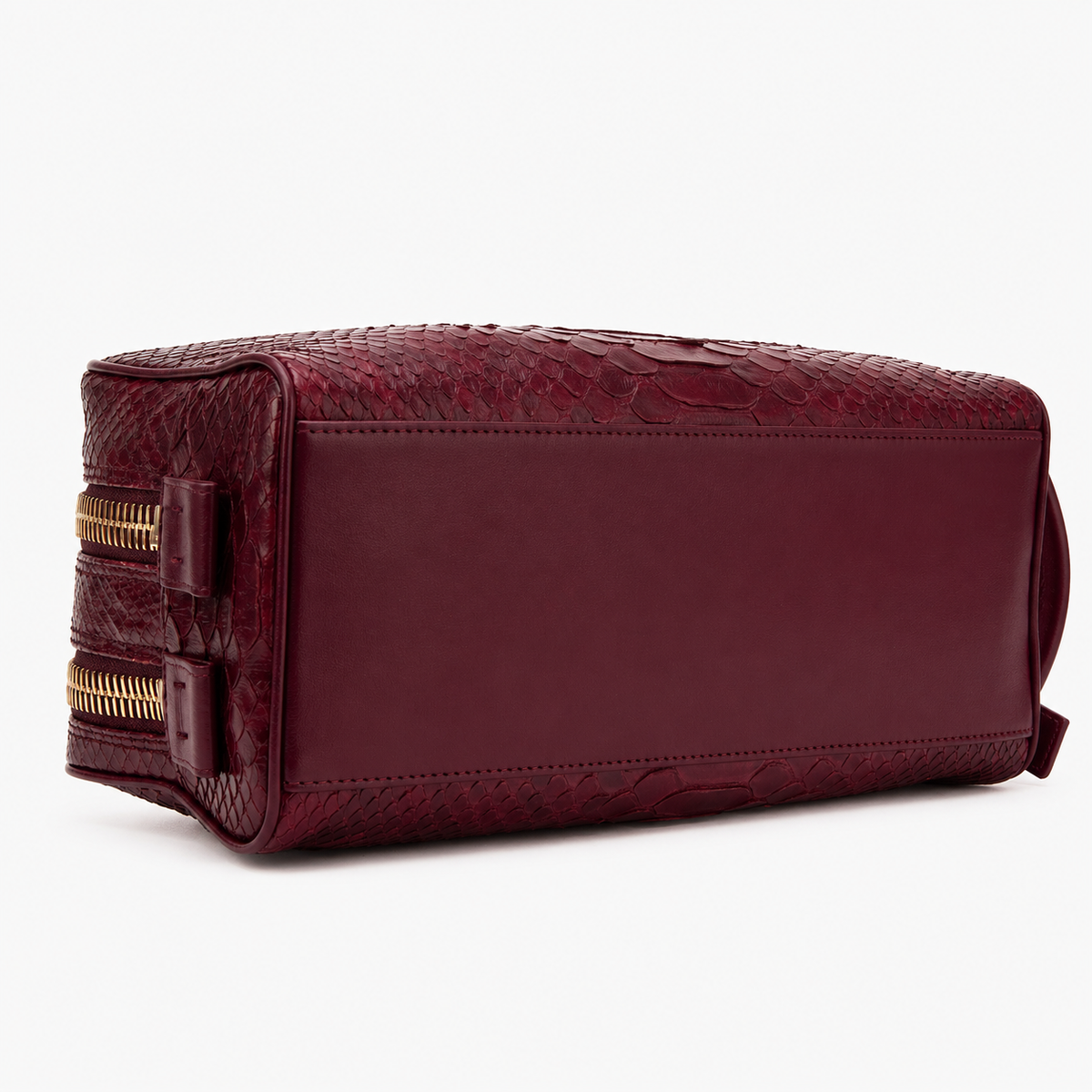 Bolso Essentials para Hombre de Cuero de Pitón Color Burdeos Belluno
