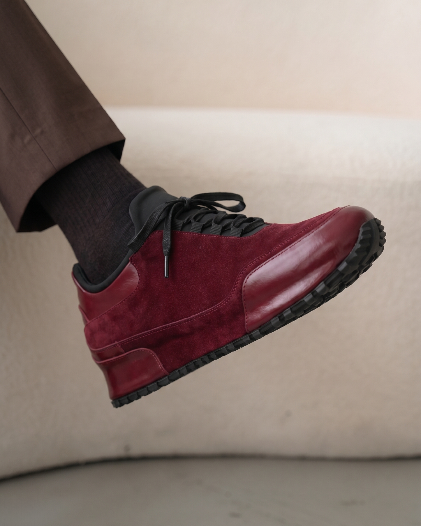 The Hudson Burgundy Suede Men Sneaker