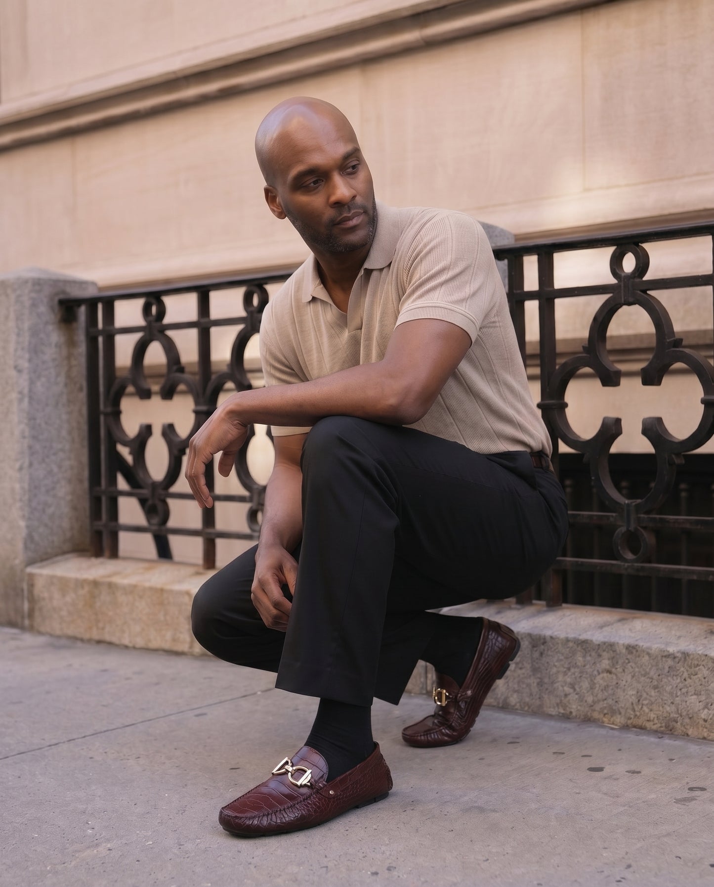 The Pisa Burgundy Leather Bit Drive Loafer Men Shoe