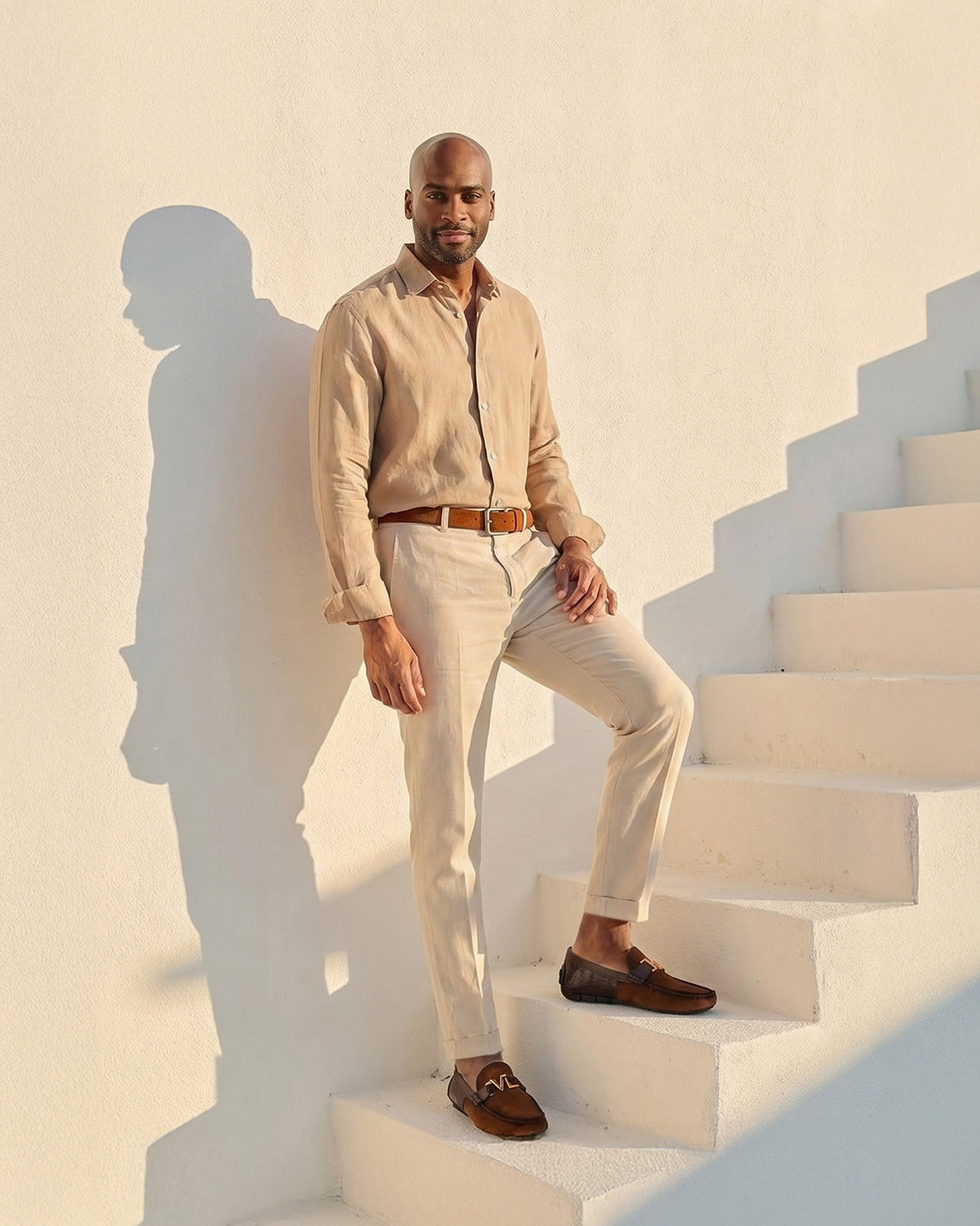 The Lucento Tan Suede Driver Loafer