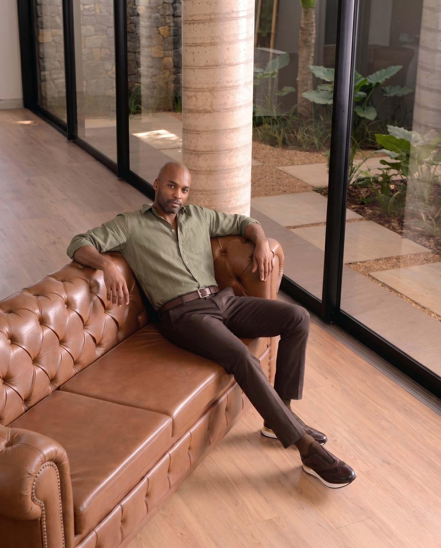 The Arcadia Brown Leather Men Sneaker