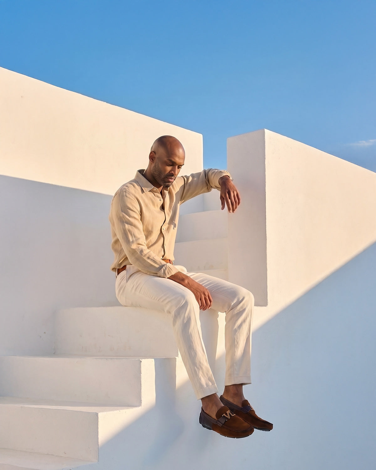 The Lucento Tan Suede Driver Loafer