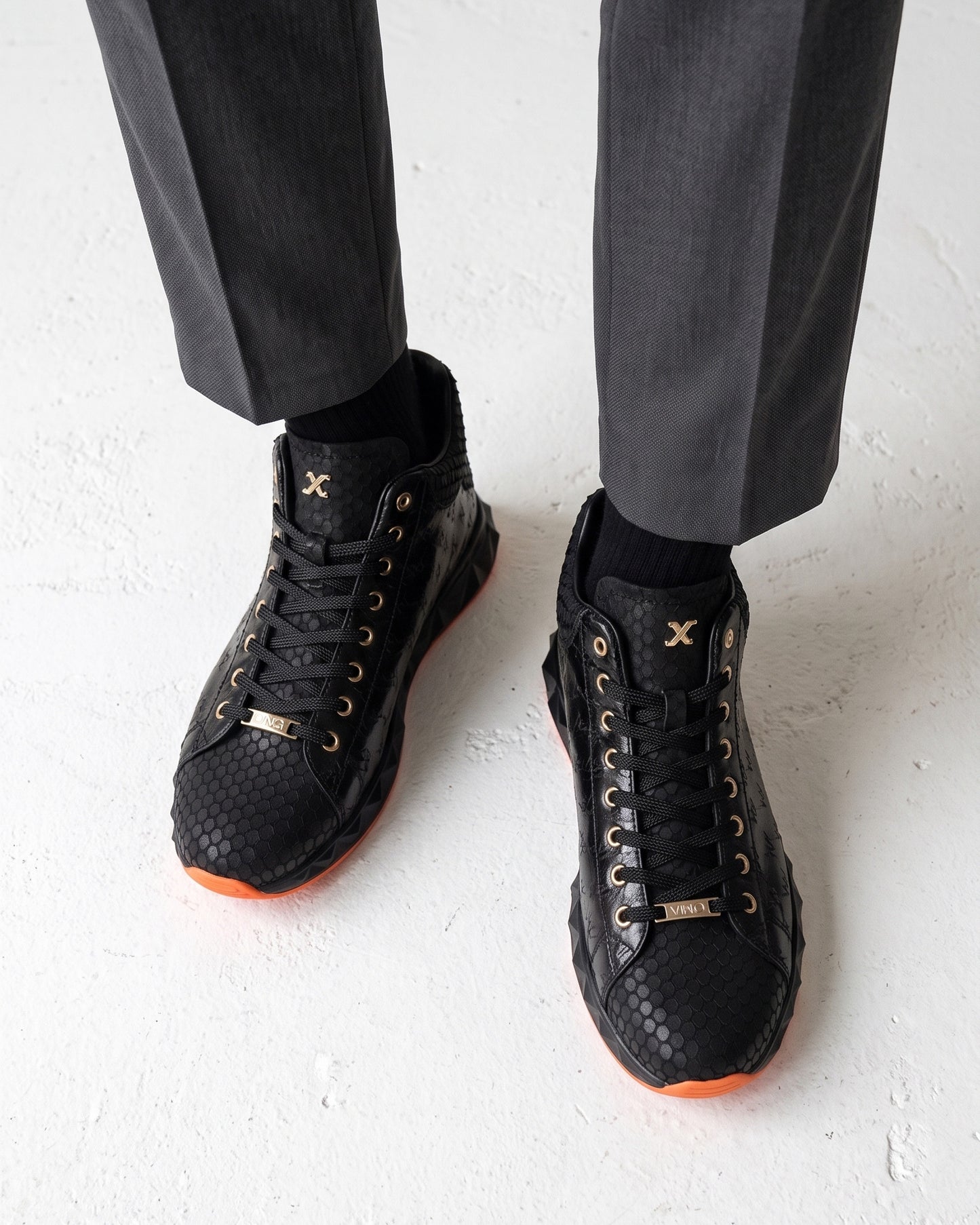 The Caesars Black Leather High-Top Men Sneaker