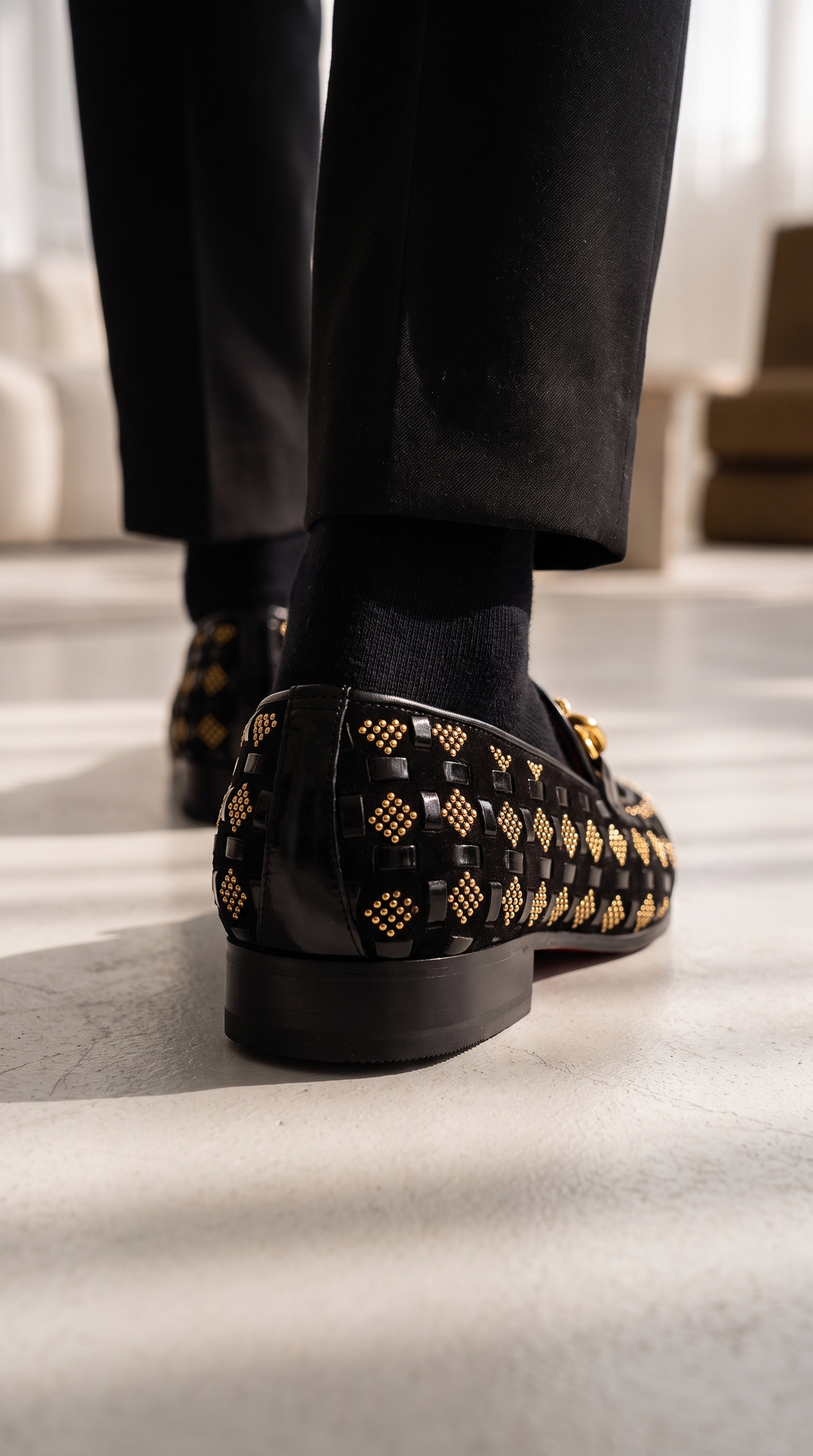 The Monteluce Black Suede & Patent Leather Men Bit Loafer