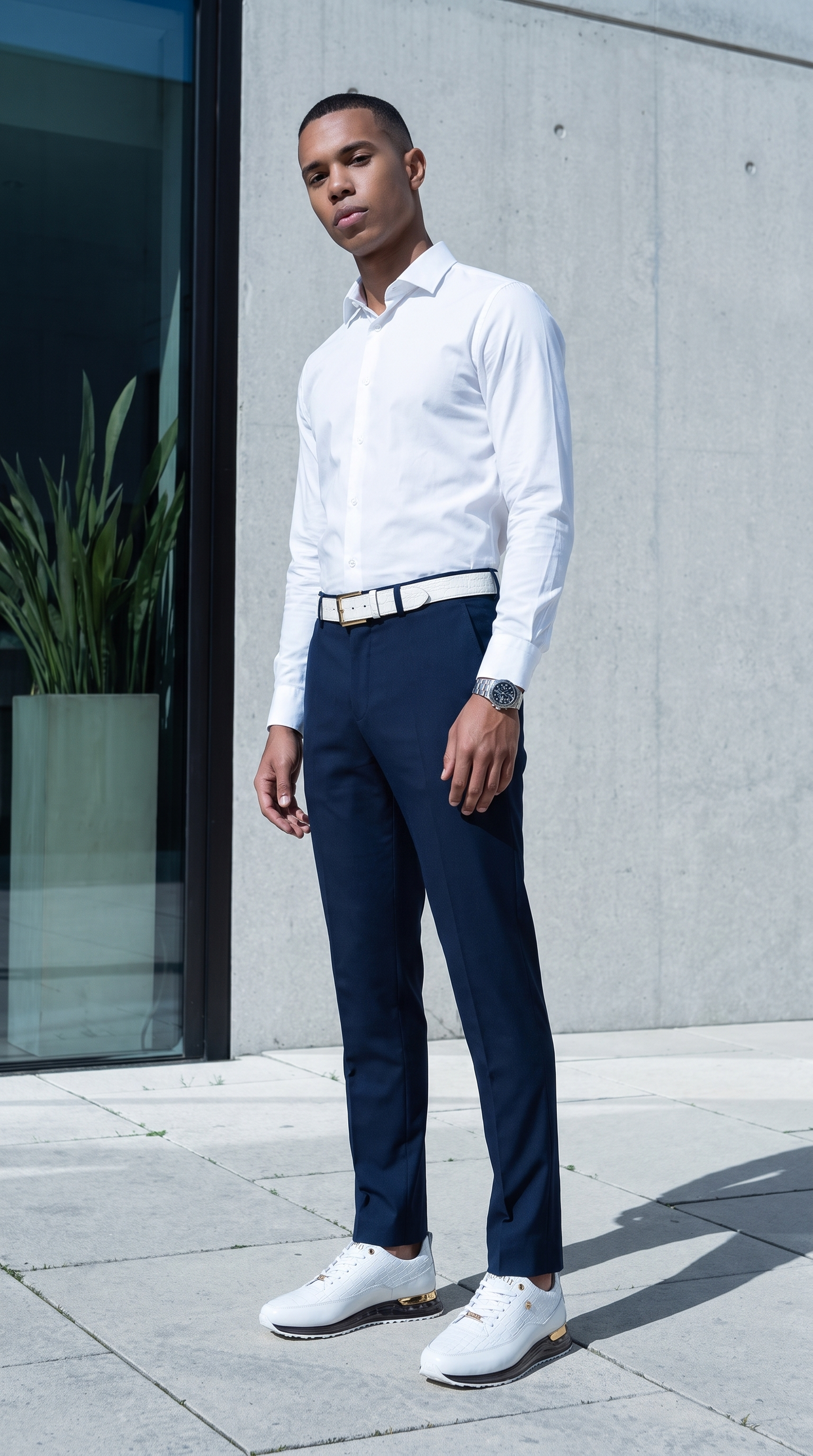 The Marseille White  Leather Men Sneaker