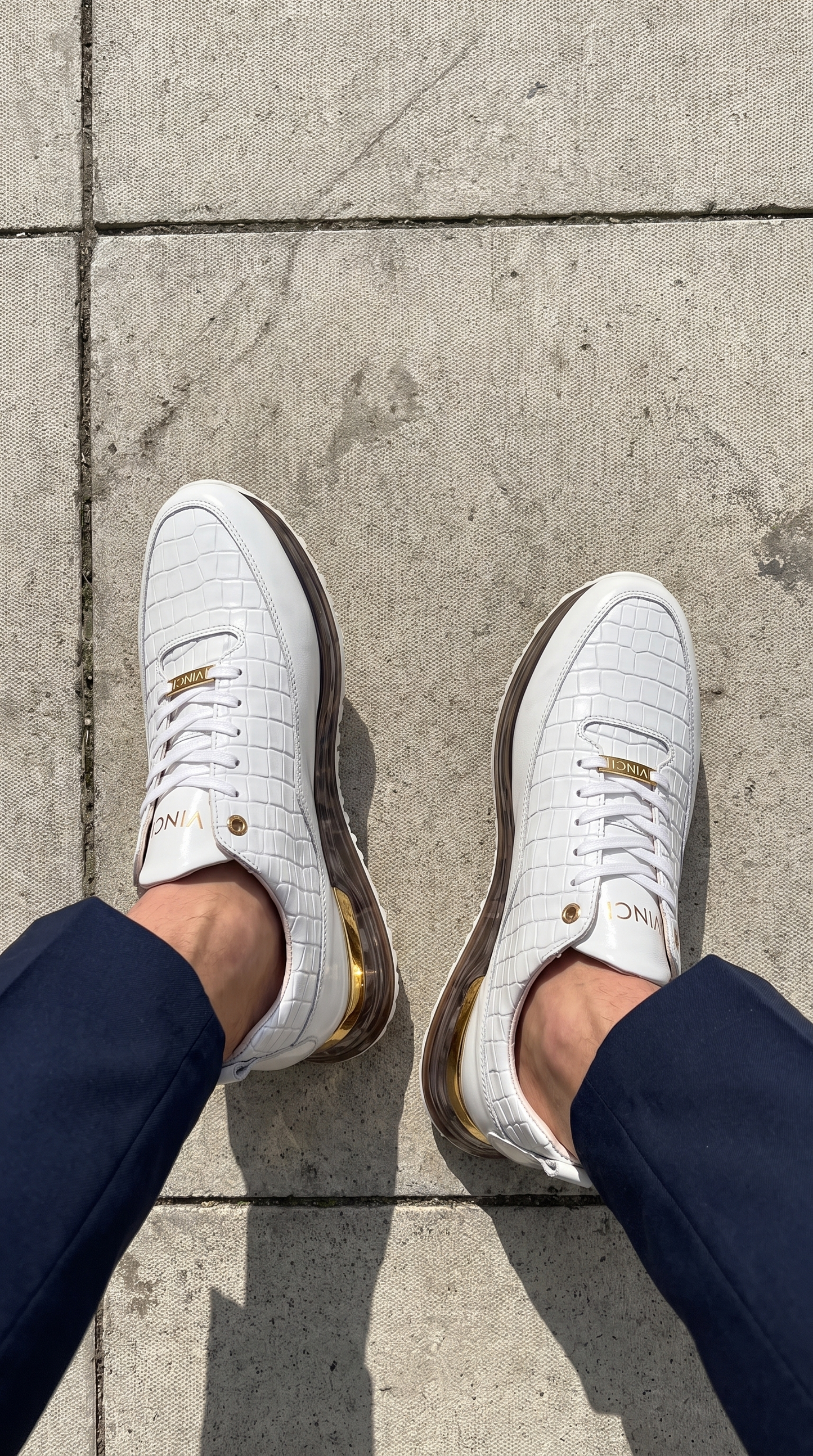 The Marseille White  Leather Men Sneaker